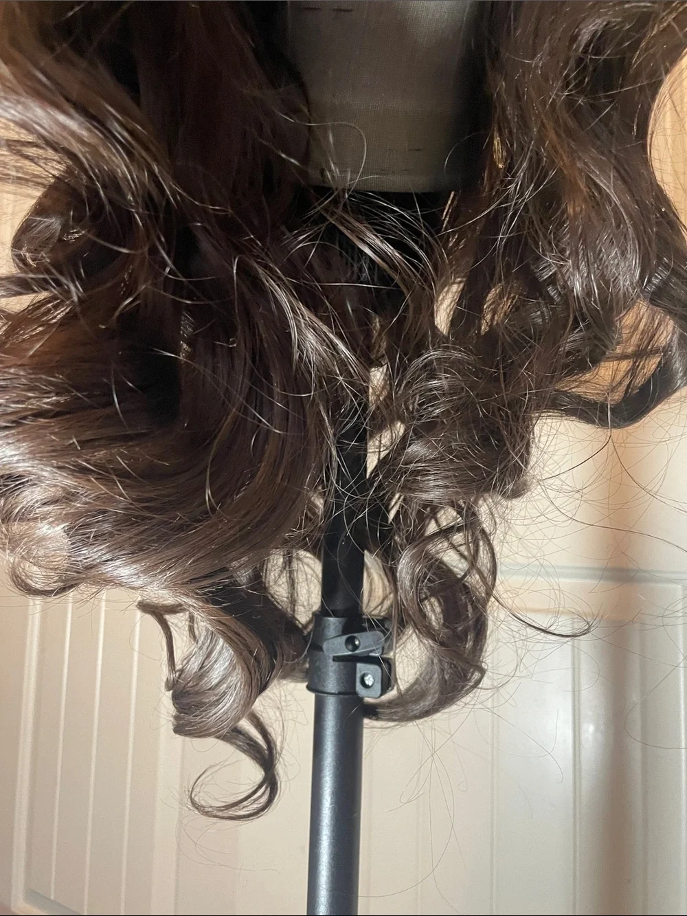 Lace Front Women's Long Wavy Wig - Dark Brown